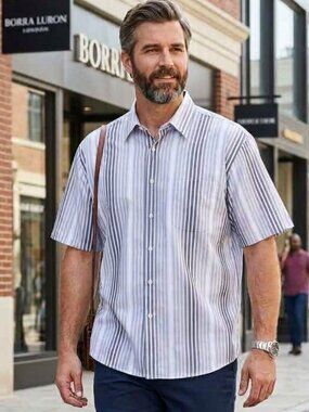 NWT Alan Flusser Short Sleeve Shirt XXL
